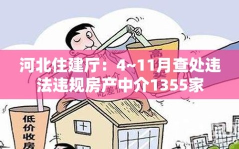 河北住建厅：4~11月查处违法违规房产中介1355家