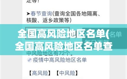 全国高风险地区名单(全国高风险地区名单查询)