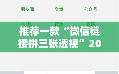 推荐一款“微信链接拼三张透视”2026开挂教程步骤