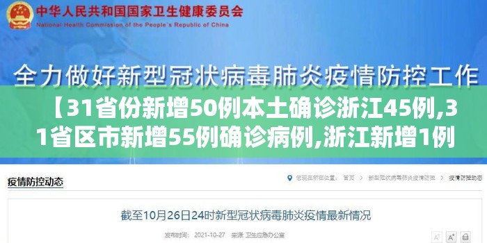 【31省份新增50例本土确诊浙江45例,31省区市新增55例确诊病例,浙江新增1例本土病例】 【31省份新增50例本土确诊浙江45例,31省区市新增55例确诊病例,浙江新增1例本土病例】
