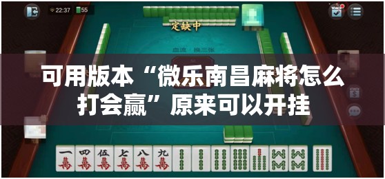可用版本“微乐南昌麻将怎么打会赢”原来可以开挂