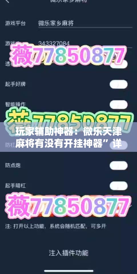 玩家辅助神器：微乐天津麻将有没有开挂神器”详细外挂透视辅助软件教程