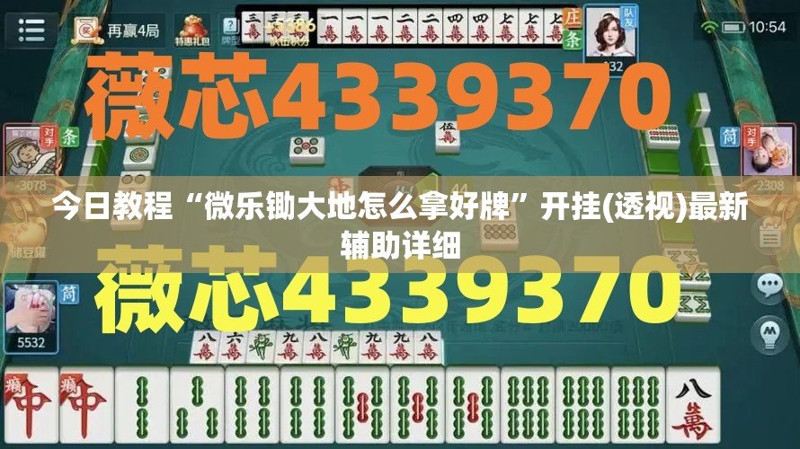 今日教程“微乐锄大地怎么拿好牌”开挂(透视)最新辅助详细