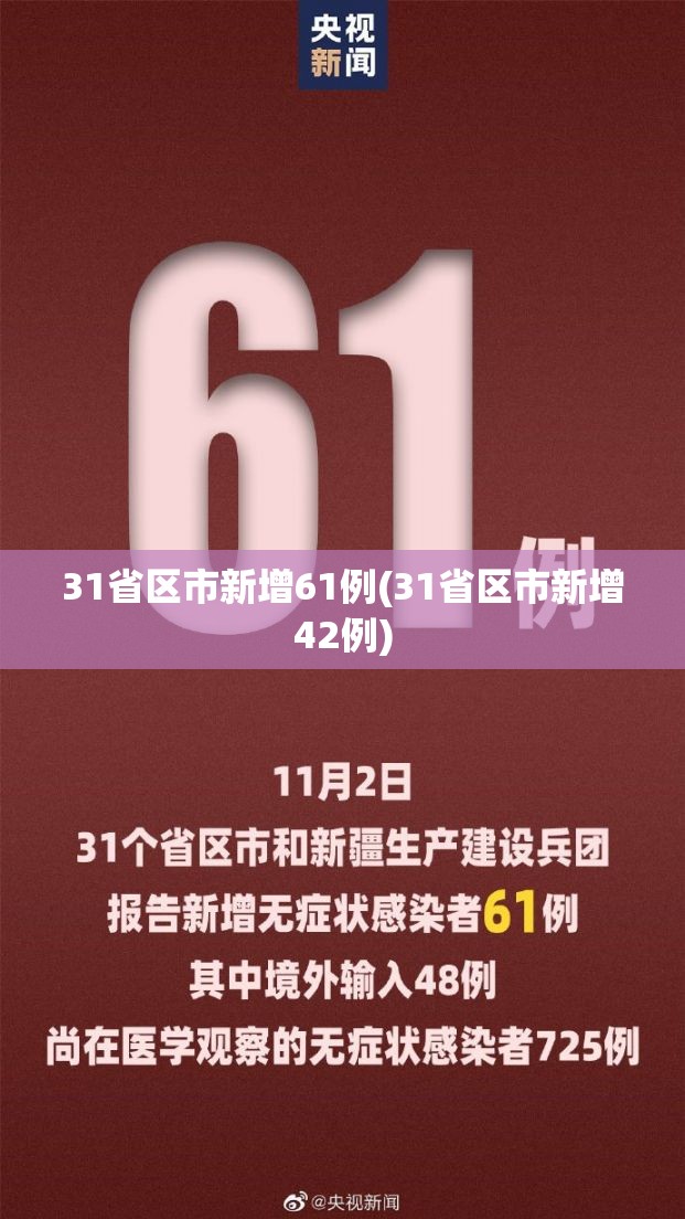 31省区市新增61例(31省区市新增42例)
