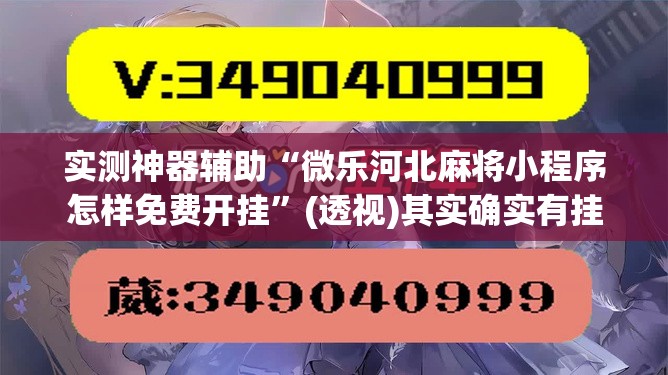 实测神器辅助“微乐河北麻将小程序怎样免费开挂”(透视)其实确实有挂