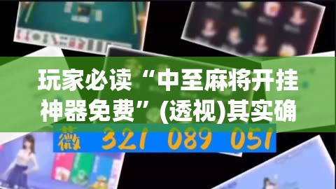 玩家必读“中至麻将开挂神器免费”(透视)其实确实有挂