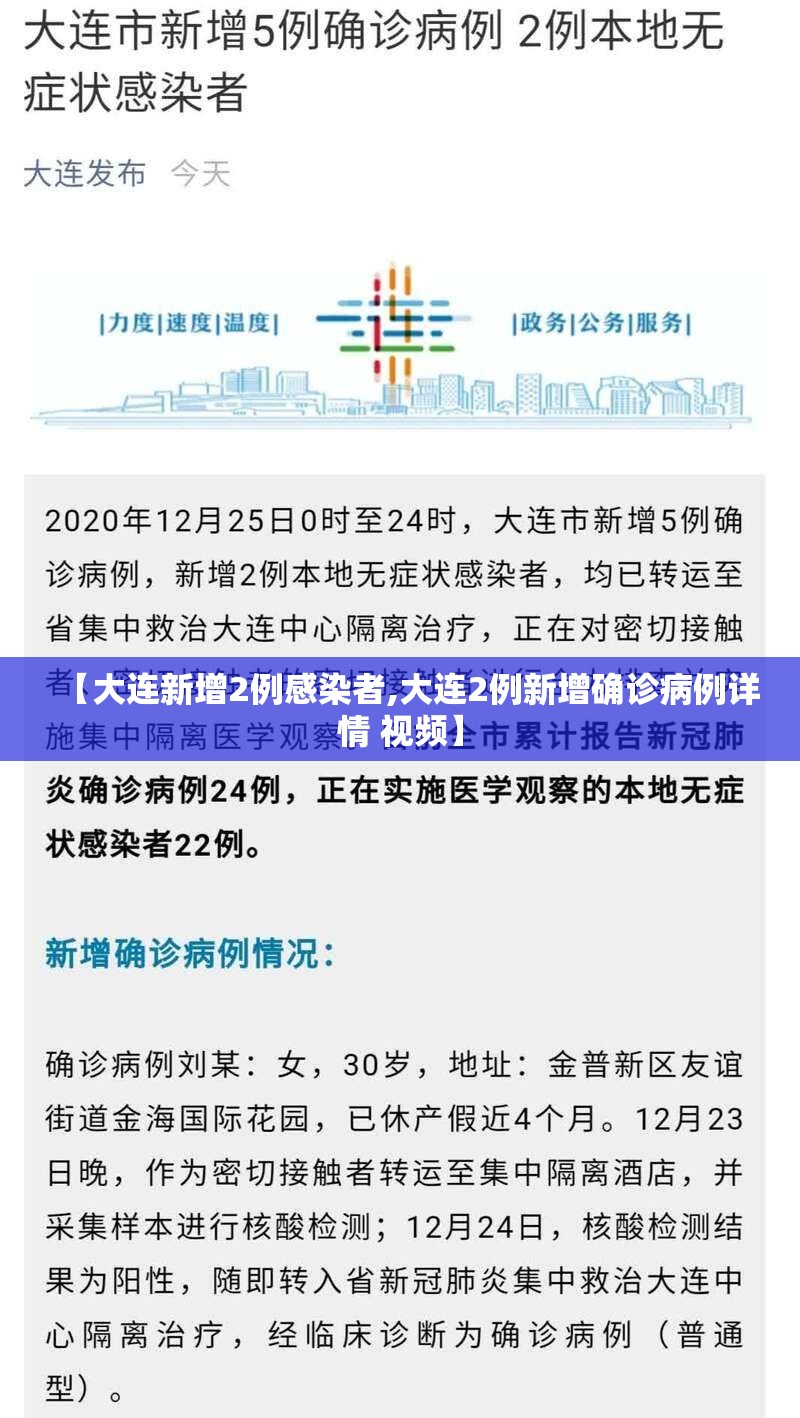 【大连新增2例感染者,大连2例新增确诊病例详情 视频】