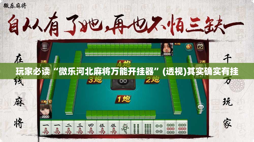 玩家必读“微乐河北麻将万能开挂器”(透视)其实确实有挂