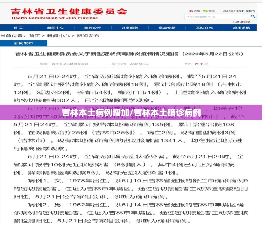 吉林本土病例增加/吉林本土确诊病例 吉林本土病例增加/吉林本土确诊病例