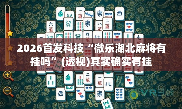 2026首发科技“微乐湖北麻将有挂吗	”(透视)其实确实有挂
