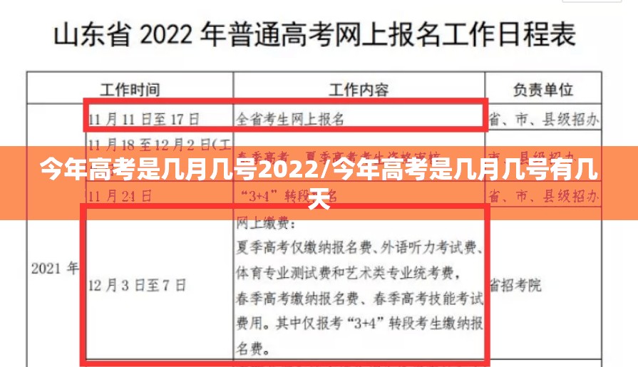 今年高考是几月几号2022/今年高考是几月几号有几天