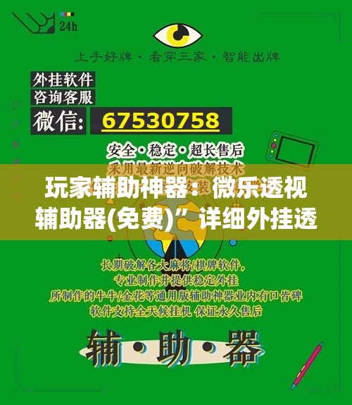 玩家辅助神器：微乐透视辅助器(免费)”详细外挂透视辅助软件教程