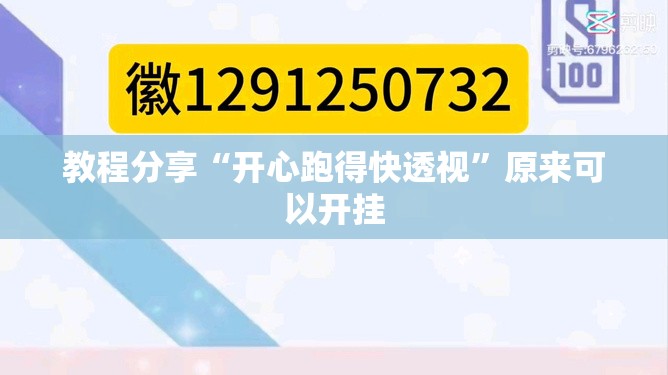 教程分享“开心跑得快透视”原来可以开挂