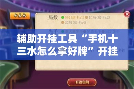 辅助开挂工具“手机十三水怎么拿好牌”开挂辅助脚本+详细开挂安装教程