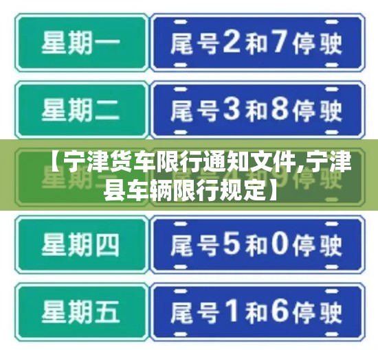 【宁津货车限行通知文件,宁津县车辆限行规定】 【宁津货车限行通知文件,宁津县车辆限行规定】
