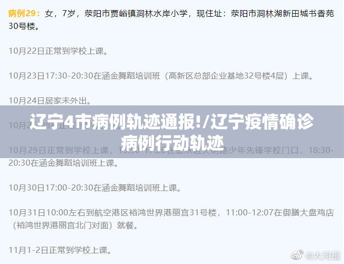 辽宁4市病例轨迹通报!/辽宁疫情确诊病例行动轨迹