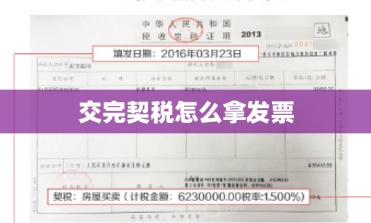 交完契税怎么拿发票 交完契税怎么拿发票