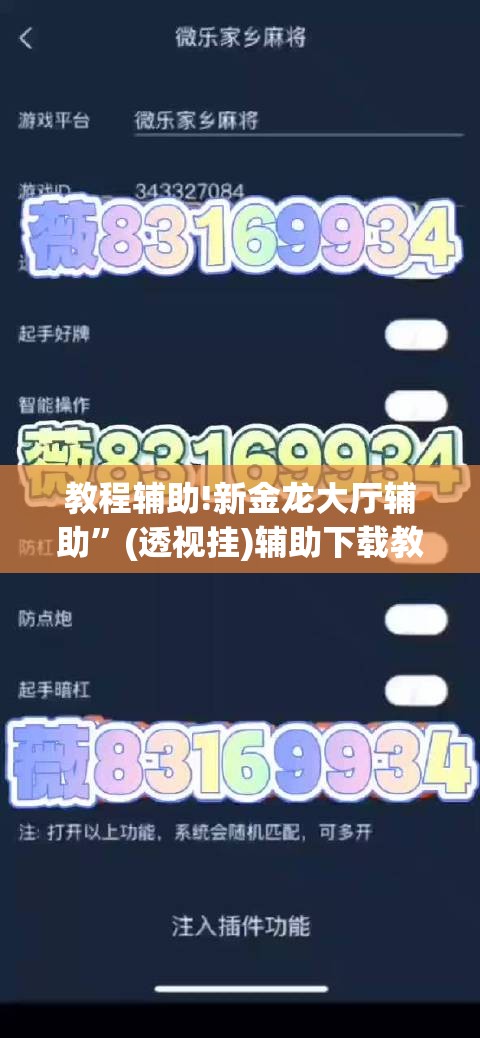 教程辅助!新金龙大厅辅助”(透视挂)辅助下载教程