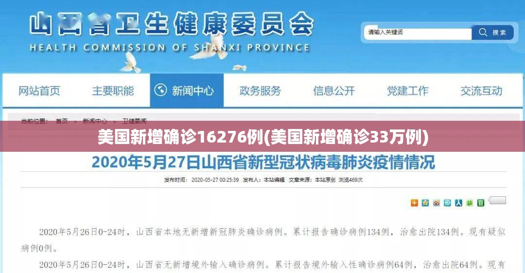 美国新增确诊16276例(美国新增确诊33万例) 美国新增确诊16276例(美国新增确诊33万例)