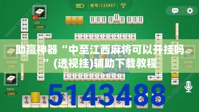 助赢神器“中至江西麻将可以开挂吗”(透视挂)辅助下载教程