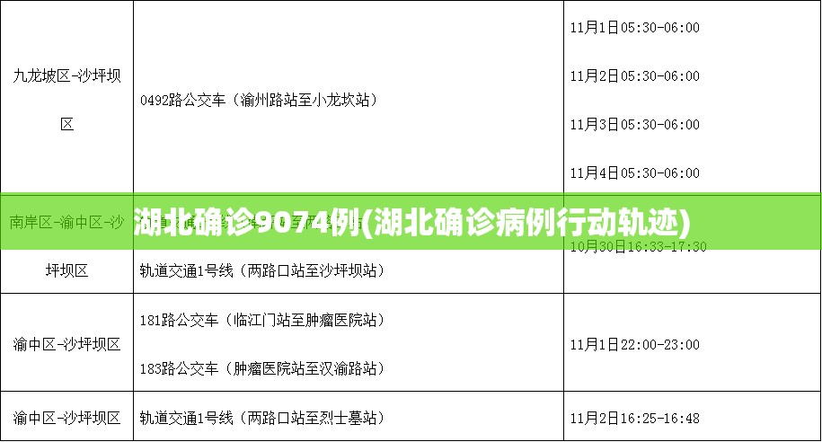 湖北确诊9074例(湖北确诊病例行动轨迹)