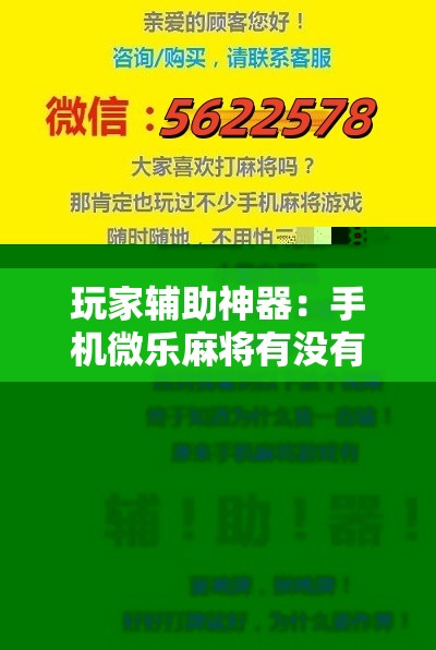 玩家辅助神器：手机微乐麻将有没有开挂神器”细辅助教程分享
