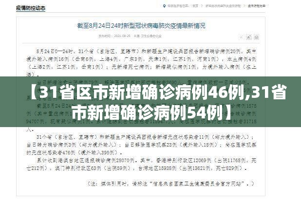 【31省区市新增确诊病例46例,31省市新增确诊病例54例】