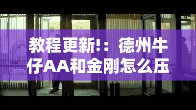 教程更新!：德州牛仔AA和金刚怎么压才会赢”科技辅助神器手机版