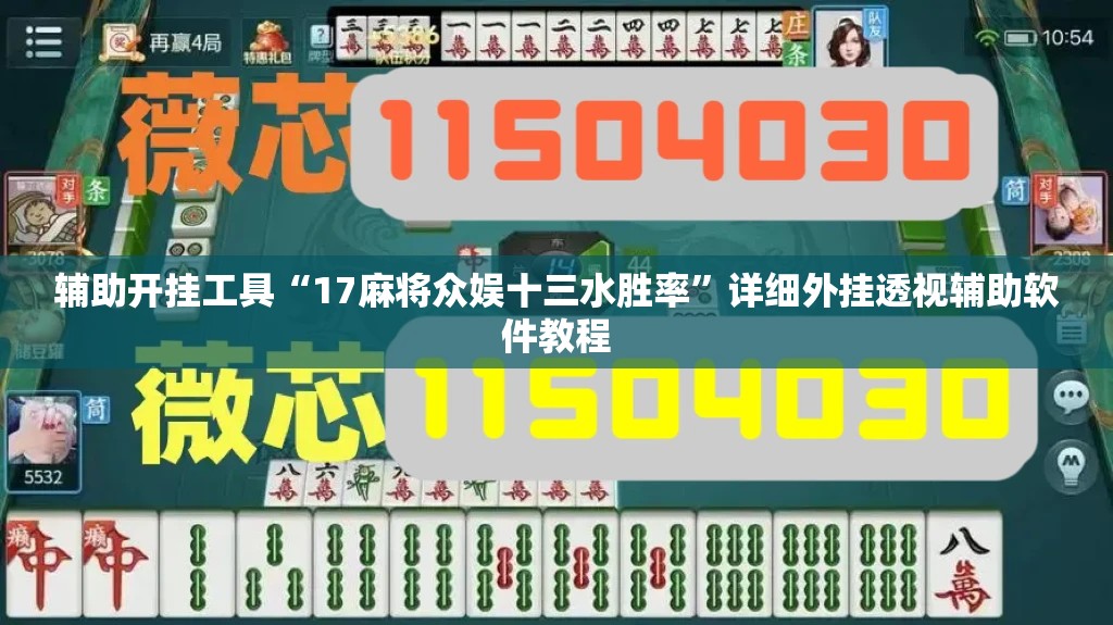 辅助开挂工具“17麻将众娱十三水胜率”详细外挂透视辅助软件教程