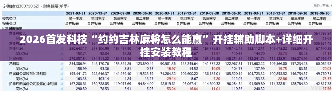 2026首发科技“约约吉林麻将怎么能赢”开挂辅助脚本+详细开挂安装教程