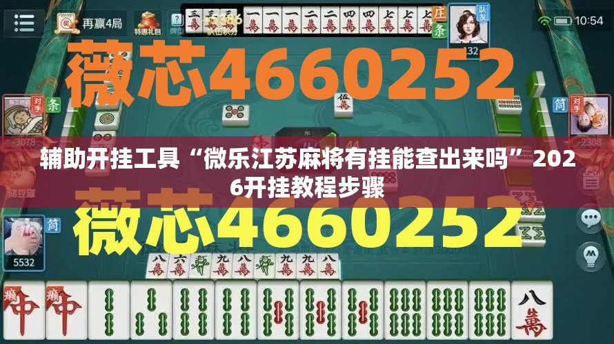 辅助开挂工具“微乐江苏麻将有挂能查出来吗”2026开挂教程步骤