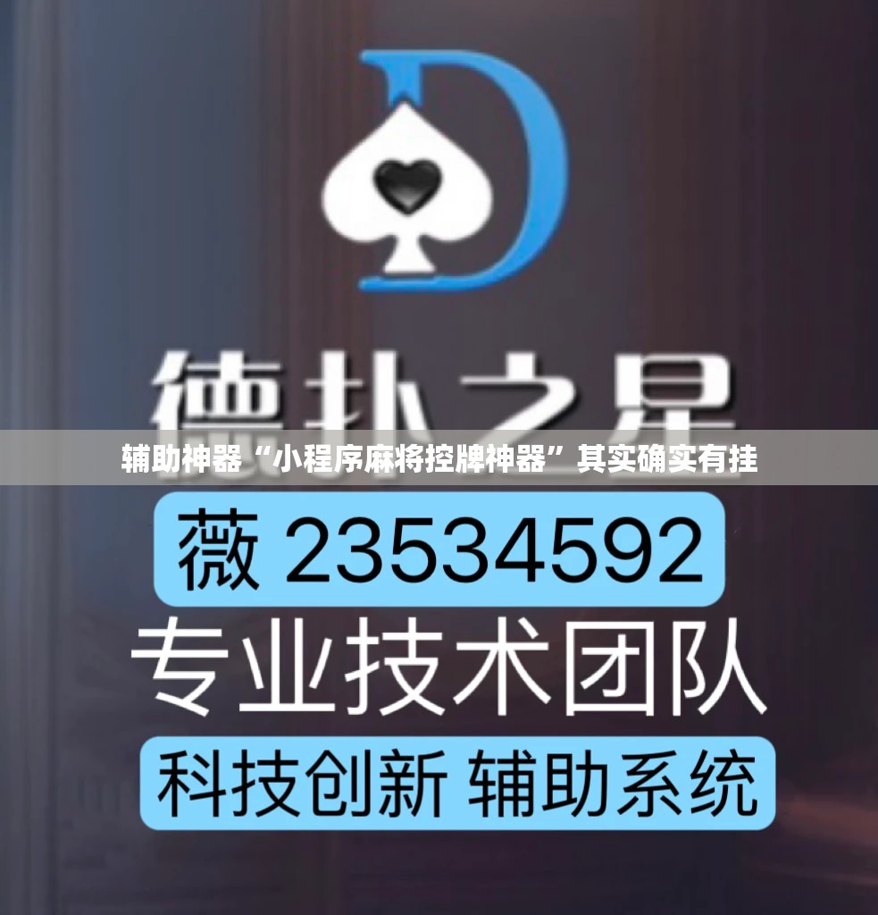 辅助神器“小程序麻将控牌神器”其实确实有挂