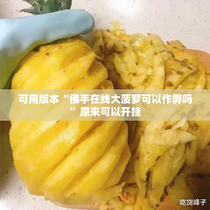 可用版本“佛手在线大菠萝可以作弊吗”原来可以开挂