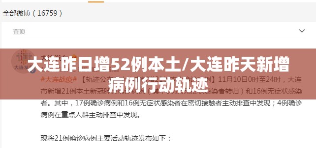 大连昨日增52例本土/大连昨天新增病例行动轨迹 大连昨日增52例本土/大连昨天新增病例行动轨迹