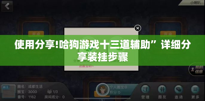 使用分享!哈狗游戏十三道辅助”详细分享装挂步骤