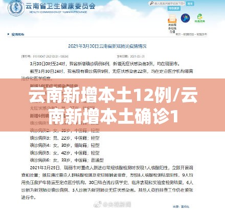云南新增本土12例/云南新增本土确诊1