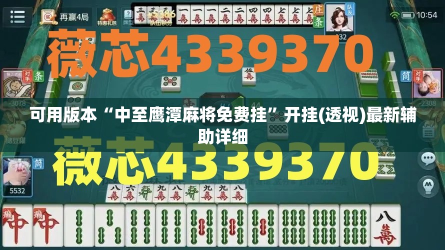 可用版本“中至鹰潭麻将免费挂”开挂(透视)最新辅助详细