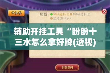 辅助开挂工具“盼盼十三水怎么拿好牌(透视)”开挂辅助脚本+详细开挂安装教程