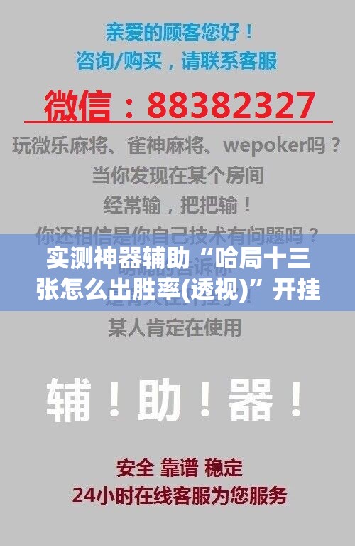 实测神器辅助“哈局十三张怎么出胜率(透视)”开挂辅助脚本+详细开挂安装教程