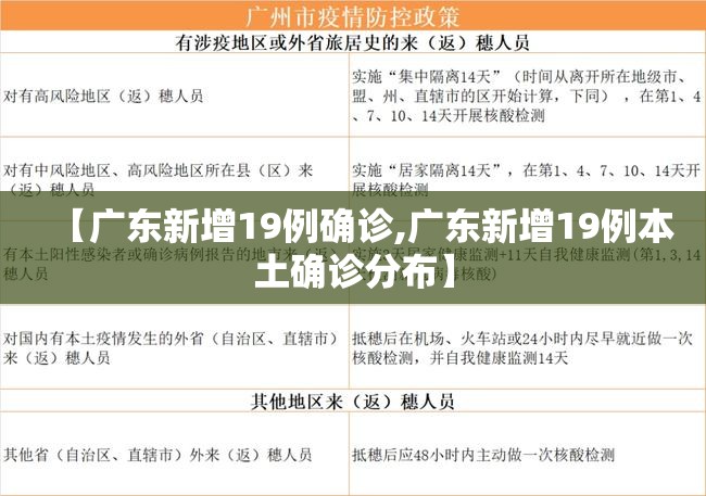 【广东新增19例确诊,广东新增19例本土确诊分布】 【广东新增19例确诊,广东新增19例本土确诊分布】