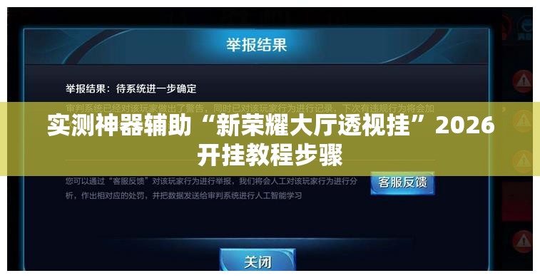 实测神器辅助“新荣耀大厅透视挂”2026开挂教程步骤
