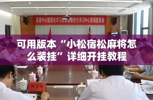 可用版本“小松宿松麻将怎么装挂”详细开挂教程