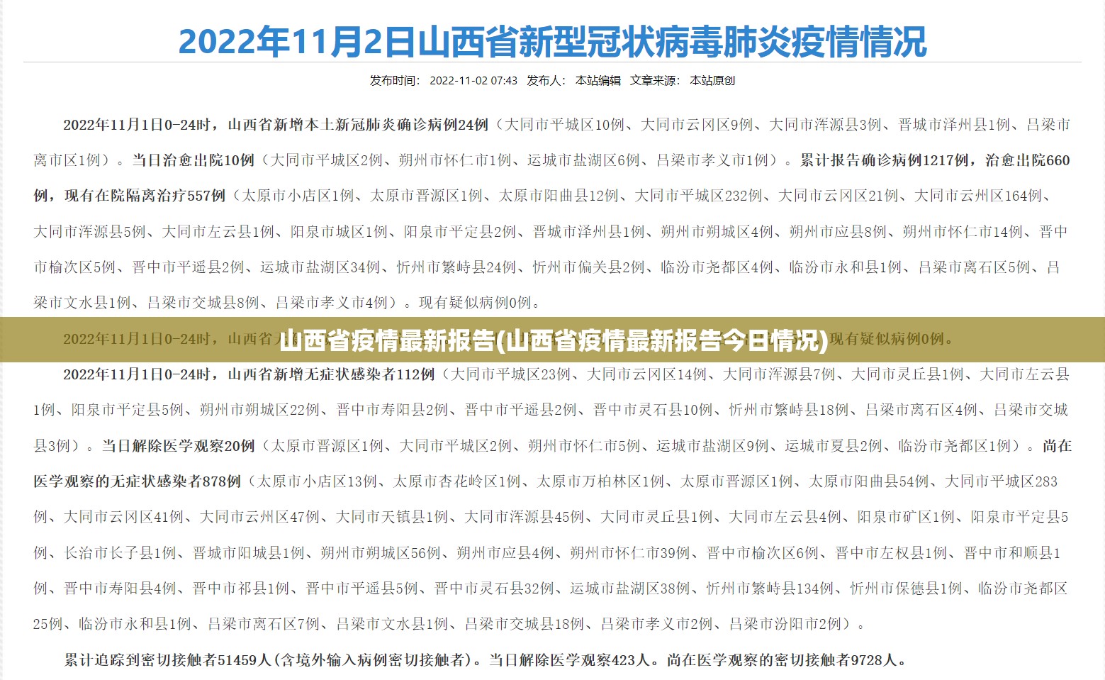 山西省疫情最新报告(山西省疫情最新报告今日情况)