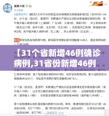 【31个省新增46例确诊病例,31省份新增46例确诊】