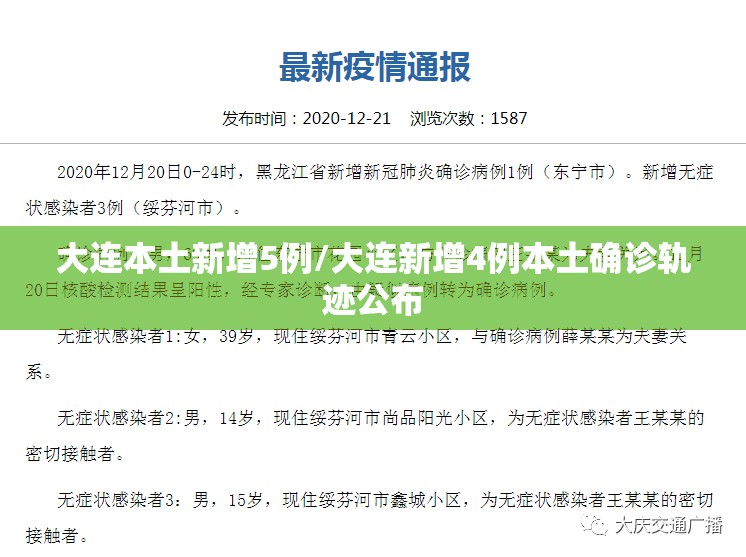 大连本土新增5例/大连新增4例本土确诊轨迹公布