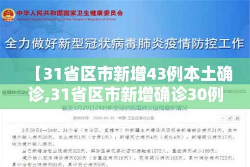 【31省区市新增43例本土确诊,31省区市新增确诊30例本土12例】 【31省区市新增43例本土确诊,31省区市新增确诊30例本土12例】