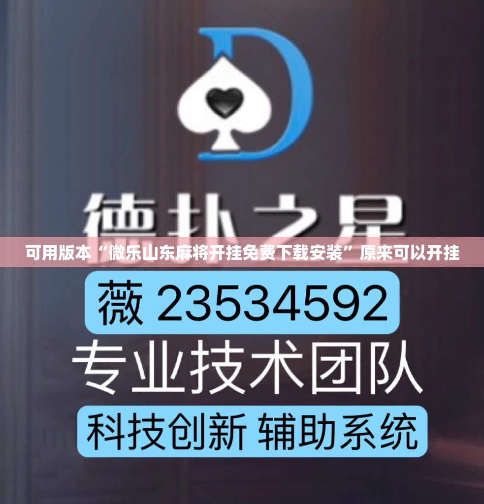 可用版本“微乐山东麻将开挂免费下载安装”原来可以开挂