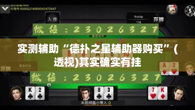实测辅助“德扑之星辅助器购买”(透视)其实确实有挂