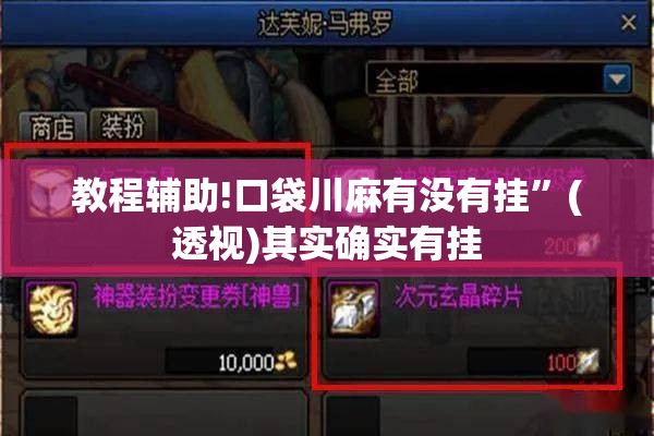 教程辅助!口袋川麻有没有挂”(透视)其实确实有挂