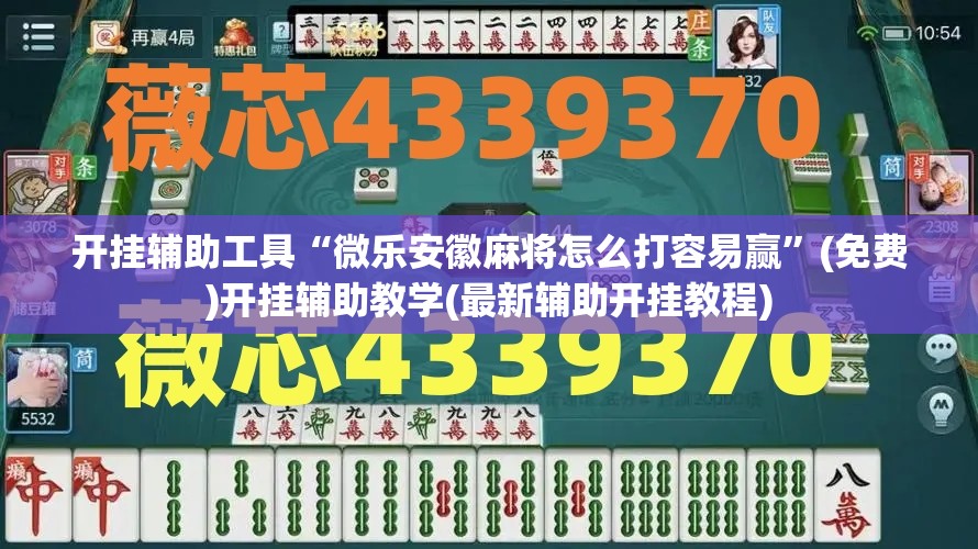 开挂辅助工具“微乐安徽麻将怎么打容易赢”(免费)开挂辅助教学(最新辅助开挂教程)